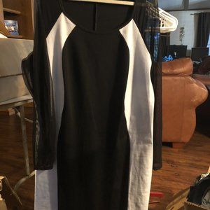 Sexy Midi Dress with sheer sleeves